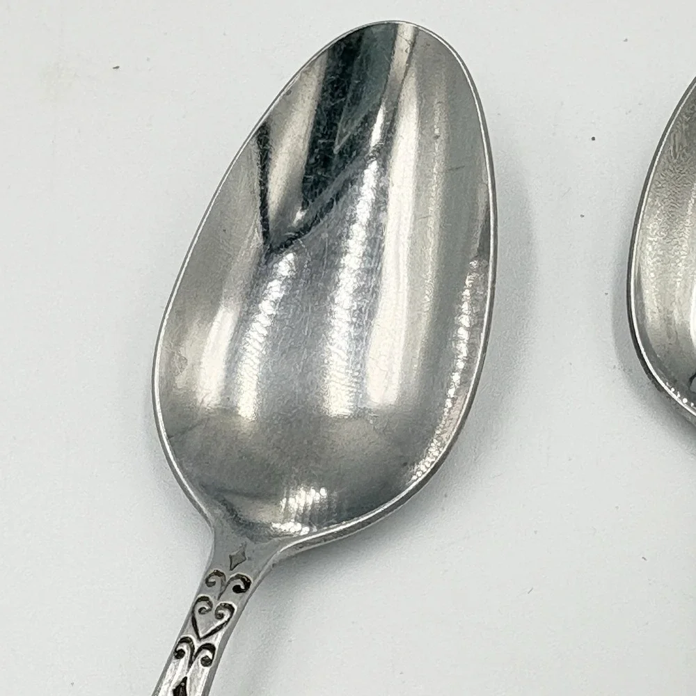 Interpur MCM Set-Spoons Stainless Faux Wood Handle‎ 5 Teaspoons 1 Tablespoon Rd